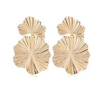 coadipress Gold Leaf Earrings Dangle Earring for Women Bohemian Plant Leaf Drop Dangle Earrings Cute Metal Flower Earrings Gold Elegant Flower Earrings Fashion Statement Jewelry, Zinc, No Gemstone