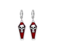 coadipress Gothic Retro Coffin Cross Earrings for Women Punk Style Funny Creative Coffin Hoop Earrings Exaggerated Alternative Personality Skull Coffin Earrings Halloween Casket Jewelry, Zinc, No