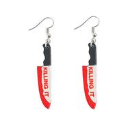 coadipress Halloween Knife Earrings for Women Punk Creative Lightweight Acrylic Knife Dagger Dangle Drop Earring Gothic Horror Fire Element Knife Earrings Halloween Fashion Jewelry Gifts, Acrylic, No