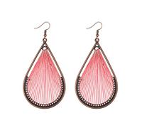 coadipress Handmade Braided Fringe Earrings for Women, Geometric Layered Leaf Earrings, Lightweight, Layered Jewelry, Silk Earrings, Silver Earrings, Gifts, Zinc,