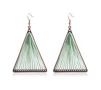 coadipress Handmade Fringe Braided Earrings for Women Boho Woven Lightweight Layered Leaf Geometric Earrings Drop Black Jewelry Fashion Silk Earring Dangle Silver Earrings Jewelry Gifts, Zinc, No