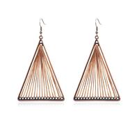 coadipress Handmade Fringe Braided Earrings for Women Boho Woven Lightweight Layered Leaf Geometric Earrings Drop Black Jewelry Fashion Silk Earring Dangle Silver Earrings Jewelry Gifts, Zinc, No