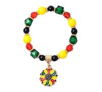 coadipress Juneteenth Africa Bracelet for Women Colorful Africa Map Heart Beaded Stackable Bracelet Afro Power Fist Charm Bracelets 1865 June Nineteenth Accessories Jewelry, M, Alloy Steel, no