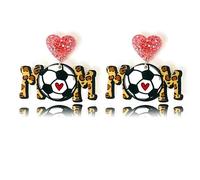 coadipress Mom Sports Ball Football Baseball Rugby Volleyball Earrings for Women Retro Sports Acrylic Lightweight Unique Soccer Volleyball Baseball Earrings Sport Lover Jewelry Gift, XL, Acrylic, No