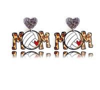 coadipress Mom Sports Ball Football Baseball Rugby Volleyball Earrings for Women Retro Sports Acrylic Lightweight Unique Soccer Volleyball Baseball Earrings Sport Lover Jewelry Gift, XL, Acrylic, No