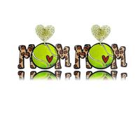 coadipress Mom Sports Ball Football Baseball Rugby Volleyball Earrings for Women Retro Sports Acrylic Lightweight Unique Soccer Volleyball Baseball Earrings Sport Lover Jewelry Gift, XL, Acrylic, No