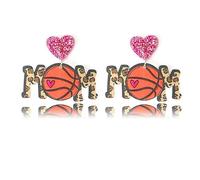 coadipress Mom Sports Ball Football Baseball Rugby Volleyball Earrings for Women Retro Sports Acrylic Lightweight Unique Soccer Volleyball Baseball Earrings Sport Lover Jewelry Gift, XL, Acrylic, No