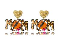 coadipress Mom Sports Ball Football Baseball Rugby Volleyball Earrings for Women Retro Sports Acrylic Lightweight Unique Soccer Volleyball Baseball Earrings Sport Lover Jewelry Gift, XL, Acrylic, No