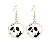 coadipress Poison Apples Earrings for Women Cute Skull Face Snow White Witches Earrings Halloween Party Cosplay Charm Jewelry, S, Metal Enamel, No Gemstone
