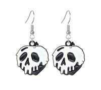 coadipress Poison Apples Earrings for Women Cute Skull Face Snow White Witches Earrings Halloween Party Cosplay Charm Jewelry, S, Metal Enamel, No Gemstone