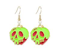 coadipress Poison Apples Earrings for Women Cute Skull Face Snow White Witches Earrings Halloween Party Cosplay Charm Jewelry, S, Metal Enamel, No Gemstone