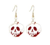 coadipress Poison Apples Earrings for Women Cute Skull Face Snow White Witches Earrings Halloween Party Cosplay Charm Jewelry, S, Metal Enamel, No Gemstone