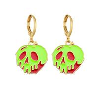 coadipress Poison Apples Earrings for Women Cute Skull Face Snow White Witches Earrings Halloween Party Cosplay Charm Jewelry, S, Metal Enamel, No Gemstone