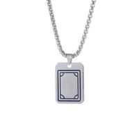 coadipress Punk Stainless Steel Playing Card Poker Tag Pendant Necklace for Women Men Lucky Rock Ace of Spade Heart Royal Flush Games Chain Necklace Hip Hop Unisex Jewelry Gift, Middle, Zinc, Cubic