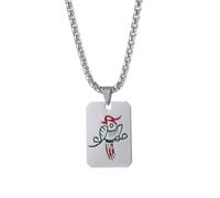 coadipress Punk Stainless Steel Playing Card Poker Tag Pendant Necklace for Women Men Lucky Rock Ace of Spade Heart Royal Flush Games Chain Necklace Hip Hop Unisex Jewelry Gift, Middle, Stainless