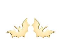 coadipress Small Bat Stud Earrings for Women Trendy Personalized Gold Silver Plated Punk Cool Animal Gothic Spooky Vampire Earrings Halloween Gifts, Zinc, No Gemstone