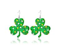coadipress St Patrick's Day Earrings for Women Green Clover Hat Horseshoe Dinosaur Leaf Drop Earrings Shamrock Dangle Earrings Funny Animal Irish Festival Earrings Gift Good Luck Jewelry, Middle