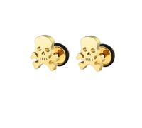 coadipress Stainless Steel Skeleton Earrings for Men Women Retro Skull Earrings Punk Stud Piercing Earrings Goth Skull Skeleton Earrings Halloween Skull Jewelry Christmas Gift, Stainless Steel, No