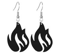 coadipress Transparent Acrylic Flame Earrings for Women Unique Gothic Fire Dangle Earrings Punk Rock Hip Hop Fire Element Earrings Multicolor Neon Flames Hook Earrings Halloween Cosplay Accessories