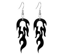 coadipress Transparent Acrylic Flame Earrings for Women Unique Gothic Fire Dangle Earrings Punk Rock Hip Hop Fire Element Earrings Multicolor Neon Flames Hook Earrings Halloween Cosplay Accessories