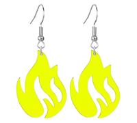 coadipress Transparent Acrylic Flame Earrings for Women Unique Gothic Fire Dangle Earrings Punk Rock Hip Hop Fire Element Earrings Multicolor Neon Flames Hook Earrings Halloween Cosplay Accessories