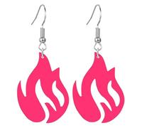 coadipress Transparent Acrylic Flame Earrings for Women Unique Gothic Fire Dangle Earrings Punk Rock Hip Hop Fire Element Earrings Multicolor Neon Flames Hook Earrings Halloween Cosplay Accessories