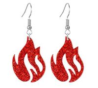 coadipress Transparent Acrylic Flame Earrings for Women Unique Gothic Fire Dangle Earrings Punk Rock Hip Hop Fire Element Earrings Multicolor Neon Flames Hook Earrings Halloween Cosplay Accessories