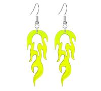 coadipress Transparent Acrylic Flame Earrings for Women Unique Gothic Fire Dangle Earrings Punk Rock Hip Hop Fire Element Earrings Multicolor Neon Flames Hook Earrings Halloween Cosplay Accessories