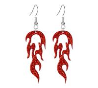 coadipress Transparent Acrylic Flame Earrings for Women Unique Gothic Fire Dangle Earrings Punk Rock Hip Hop Fire Element Earrings Multicolor Neon Flames Hook Earrings Halloween Cosplay Accessories
