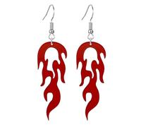 coadipress Transparent Acrylic Flame Earrings for Women Unique Gothic Fire Dangle Earrings Punk Rock Hip Hop Fire Element Earrings Multicolor Neon Flames Hook Earrings Halloween Cosplay Accessories