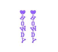 coadipress Western Cowgirl Acrylic HOWDY Glitter Drop Dangle Earrings for Women Rodeo Disco Cowboy Earrings Country Concert Party Southern Nashville Accessories Jewelry Gifts, Acrylic, no