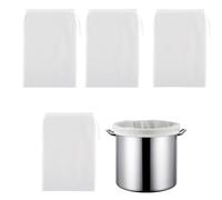 COAFTUG 4pcs Nylon Fine Mesh Bag 120 Micron Filter Bags 45*60cm Large Reusable Brew Bag Straining Bags with Drawstring Juice Press Bag Strainer Bag for Juicing Wine Homebrew Beer Cheesecloth Jelly Jam
