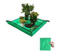 COAFTUG Plant Repotting Mat Waterproof Foldable Planting Mat 68 * 68cm Indoor Gardening Pot Mat Plastic Plant Transplanting Mat for Indoor Plants Transplanting Plant Lovers (Green)