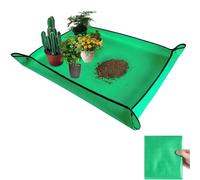 COAFTUG Plant Repotting Mat Waterproof Foldable Planting Mat 74 * 100cm Indoor Gardening Pot Mat Plastic Plant Transplanting Mat for Indoor Plants Transplanting Plant Lovers (Green)