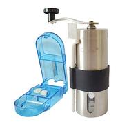 CoaGu Pill Crusher Grinder-Crush Multiple Tablets to a Fine Powder-Stainless Steel Pulverizer with Pill Suite Pill Cutter, Cleaning Brush (Blue)
