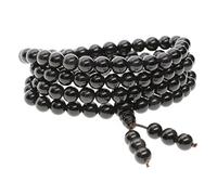 COAI 108 Mala Beads Black Obsidan Stone Beaded Wrap Bracelet Necklace 6mm