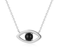COAI 925 Sterling Silver Evil Eye Necklace for Women, Onyx Necklace, Women's Crystal Necklace