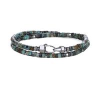 COAI African Turquoise Bracelet for Men, Double Layered Heishi Beaded Bracelet for Men M
