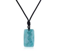 COAI Amazonite Crystal Necklace for Women Men, Dog Tag Necklace for Women Men