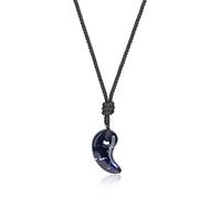 COAI AmorWing Magatama Blue Sodalite Stone Pendant Necklace for Men Women