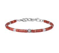 COAI Hematite Red Jasper Bracelet for Men, Heishi Beads Gemstone Bracelet for Men