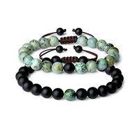 COAI His and Hers Bracelets Onyx African Turquoise Matching Couples Bracelets