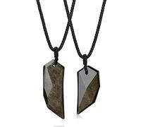 COAI Howlite Tiger Eye Necklace Stone Amulet His and Hers Necklaces