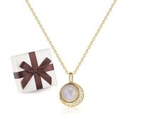 COAI Lapis Lazuli Necklace for Women, Moon Pendant Silver Necklace for Women