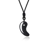 COAI Matagama Healing Crystal Black Obsidian Necklace for Women Men