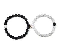 COAI Mutual Attraction Bracelets Distance Magnetic Matching Bracelets for Couples, Howlite Onyx Bracelets