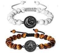 COAI My Sun and Stars Moon of My Life Howlite Tiger Eye Stone Yin Yang Couples Bracelets