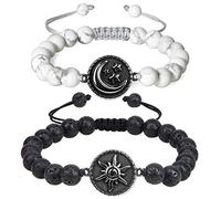 COAI My Sun and Stars Moon of My Life Lava Howlite Stone Yin Yang Bracelets for Couples
