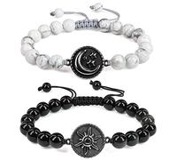 COAI My Sun and Stars Moon of My Life Obsidian Howlite Stone Yin Yang Couples Bracelets