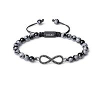 COAI Snowflake Obsidian Bracelet for Men Women, Infinity Bracelet for Men Women